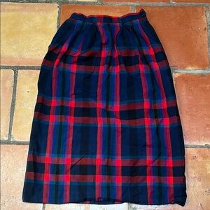 Vintage Pendleton Plaid Women's Skirt - Red and Blue